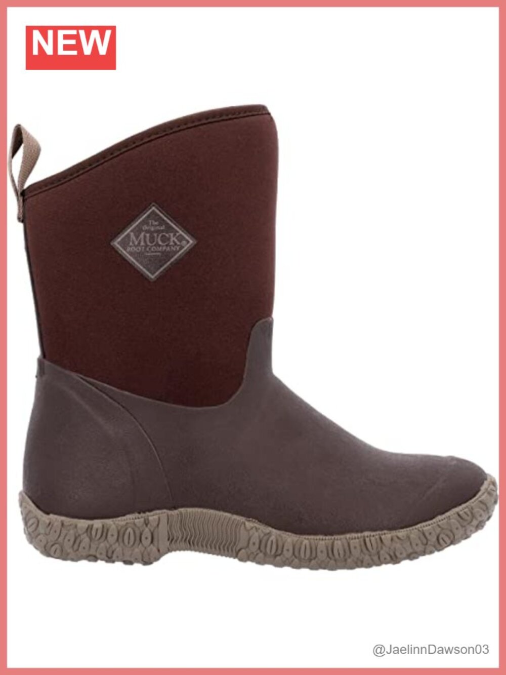 Waterproof Mid-Calf Pull-On Neoprene Bootie Fleece Lined Garden Boot